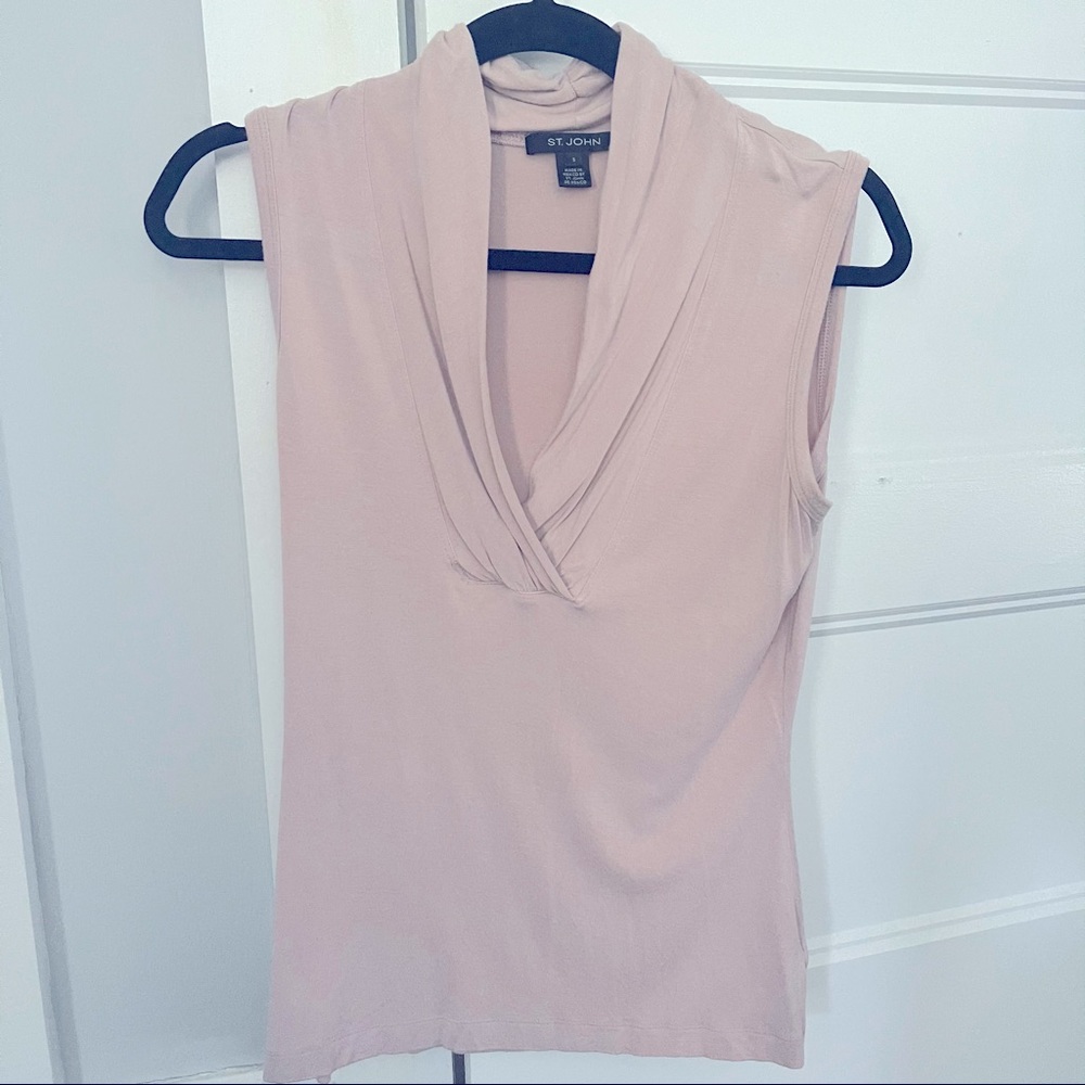 St. John chic blush sleeveless top!